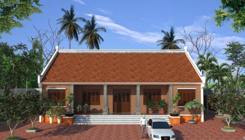Mẫu nhà 3 gian nông thôn mang lại cảm giác yên bình, gần gũi với thiên nhiên