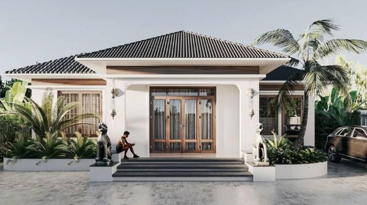 Mẫu nhà cấp 4 mái Nhật 4 phòng ngủ 400 triệu tạo cảm giác thanh thoát cho ngôi nhà