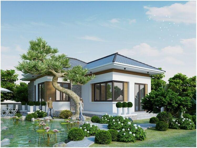 Mẫu nhà cấp 4 4 phòng ngủ 400 triệu giả biệt thự mang vẻ đẹp hài hoà với thiên nhiên