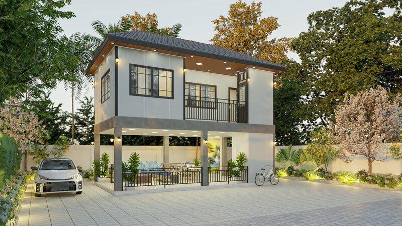 Nhà lắp ghép 2 tầng là kiểu nhà được tạo thành từ các cấu kiện rời và lắp đặt tại nhà máy
