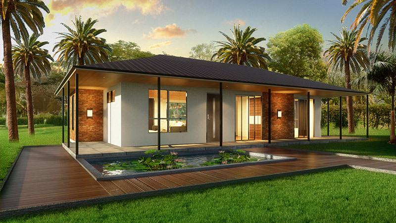 Mẫu nhà cấp 4 nông thôn 3 phòng ngủ 300 triệu đẹp, hiện đại, tối ưu chi phí 