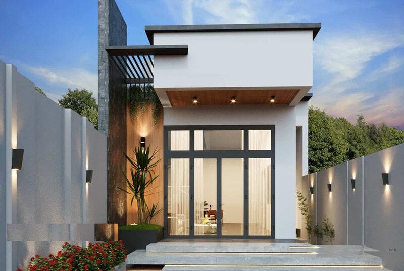 Mẫu thiết kế nhà ống cấp 4 2 phòng ngủ tối giản, được rất nhiều gia chủ lựa chọn