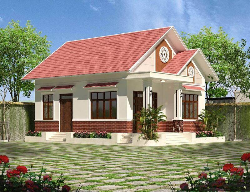 Mẫu nhà ống cấp 4 mái ngói chữ A hiện đại, tiết kiệm chi phí xây dựng