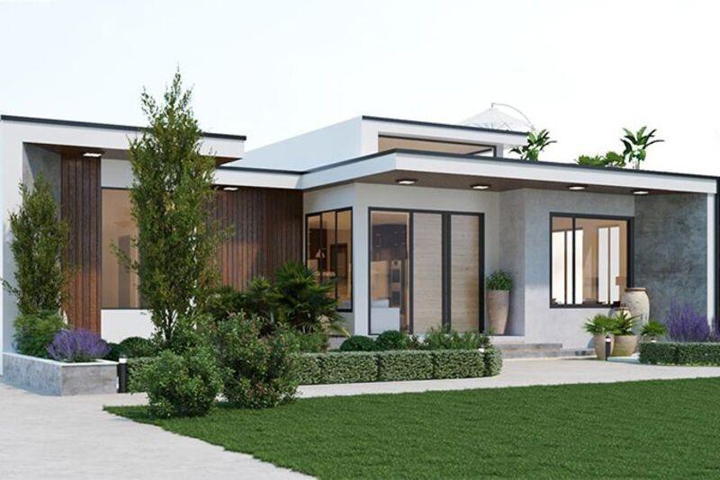 Mẫu nhà tiền chế cấp 4 hiện đại nổi bật với đường nét kiến trúc tinh giản, phóng khoáng 