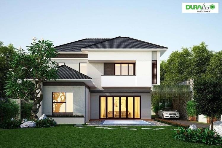 Mẫu biệt thự nhà vườn 2 tầng mái Nhật đẹp, thiết kế tận dụng ánh sáng tự nhiên tối đa