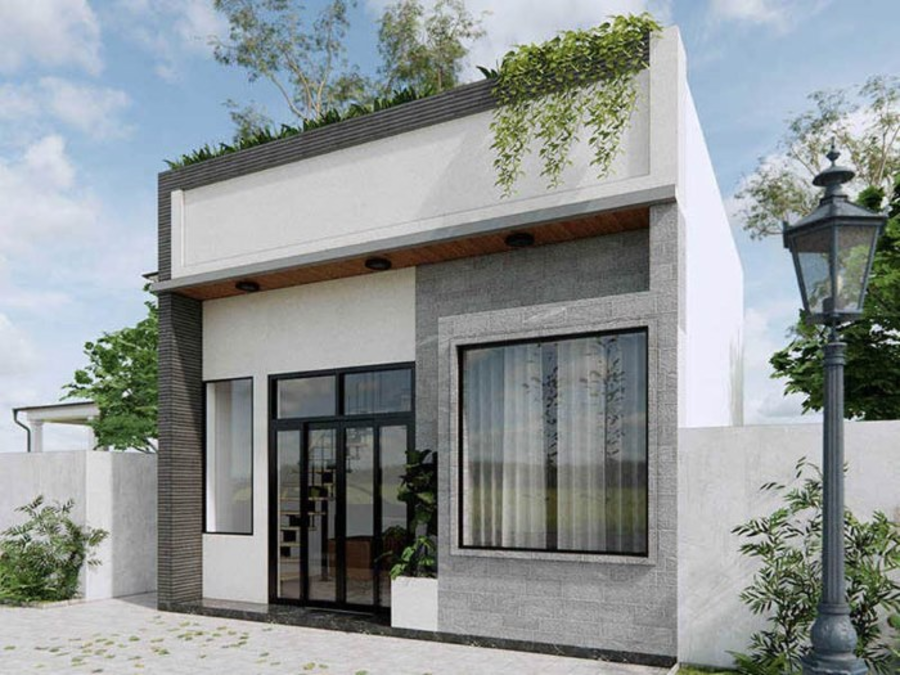 Mẫu nhà cấp 4 đẹp diện tích 55m² thiết kế hiện đại, đơn giản