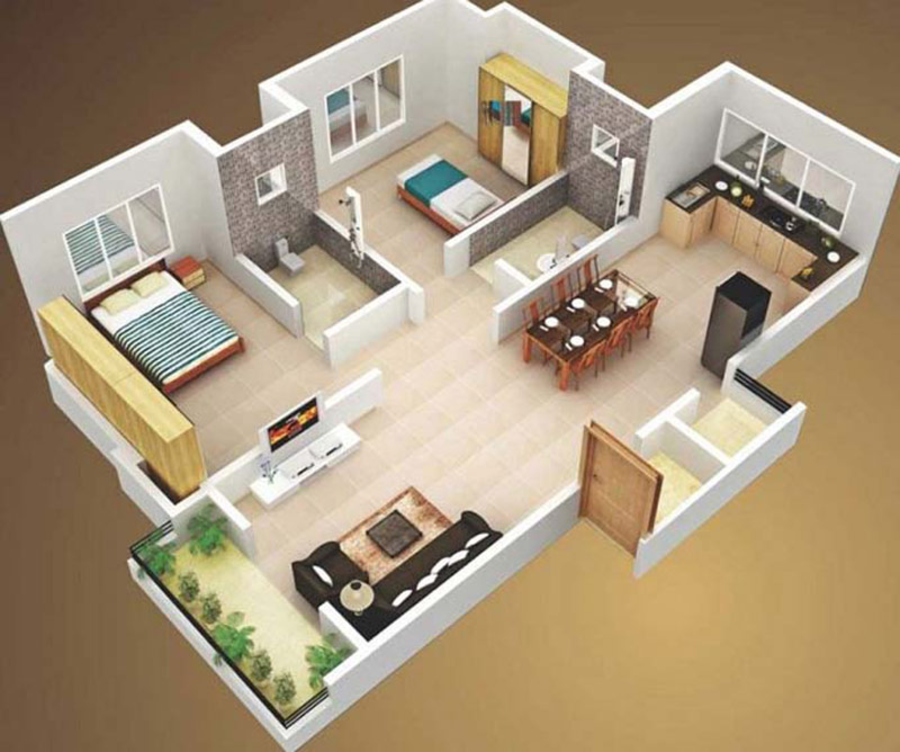 Nhà cấp 4 giá rẻ phải đảm bảo có các phòng chức năng cơ bản như phòng ngủ, phòng khách, khu vực bếp, phòng tắm