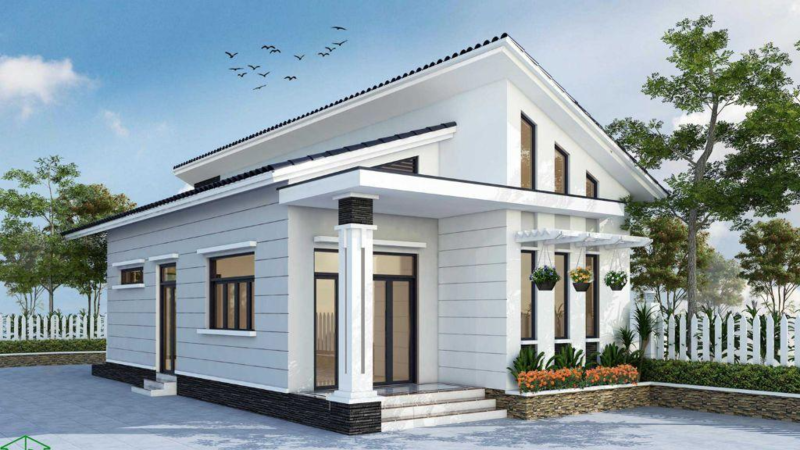 Mẫu nhà cấp 4 giá 500 triệu mái lệch thiết kế hiện đại, đẹp nhất 2025