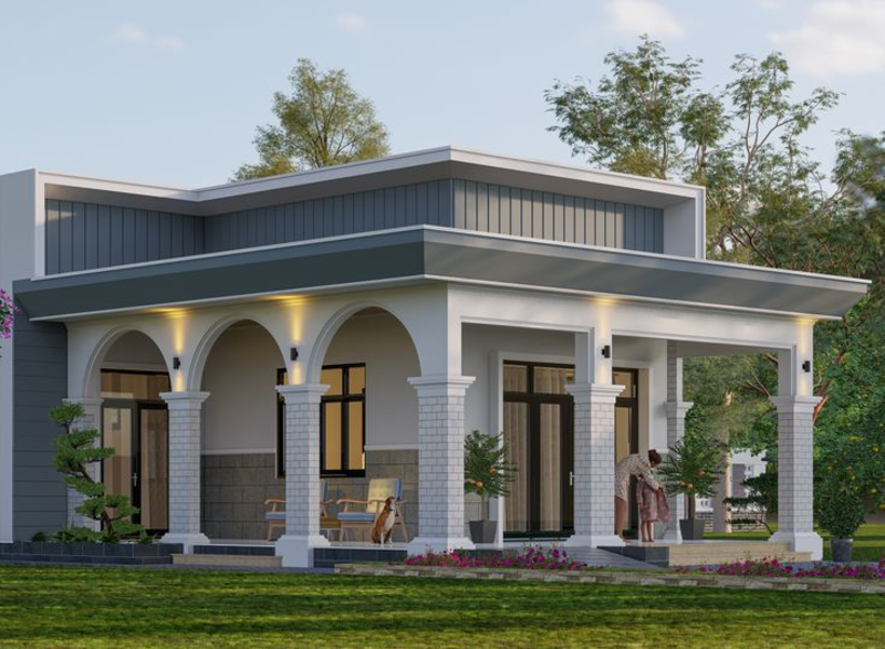 Mẫu thiết kế biệt thự mini đẹp, thoáng đãng phong cách châu Âu