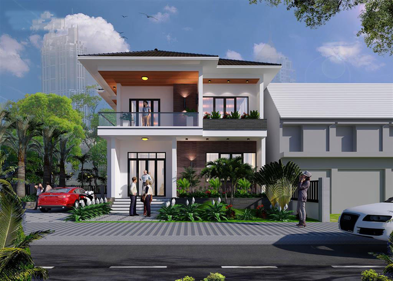 Biệt thự 2 tầng mái Nhật đẹp 100m2 sang trọng