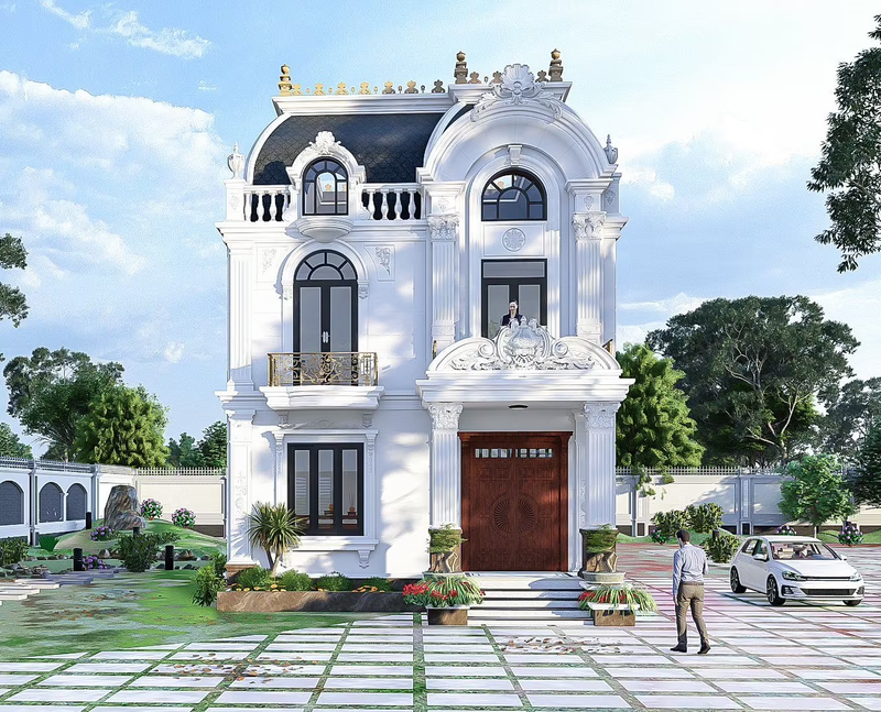 Mẫu biệt thự tân cổ điển 2 tầng 1 tỷ tráng lệ, nổi bật