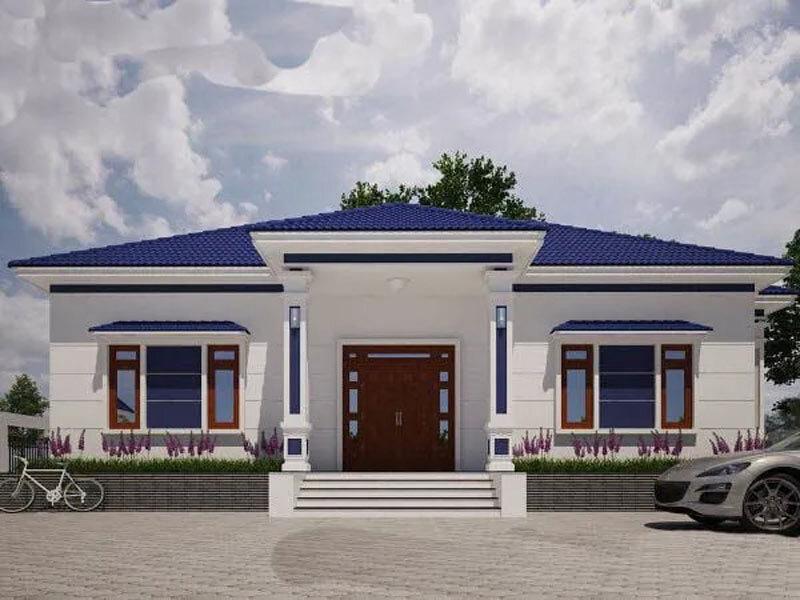 Mẫu nhà mái Nhật 1 tầng đẹp ở nông thôn