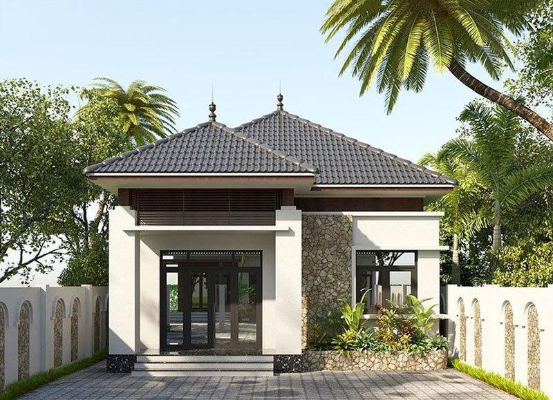 Mẫu nhà ống mái Nhật 1 tầng đẹp
