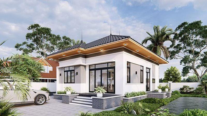 Mẫu nhà mái Nhật 1 tầng đẹp, sang trọng