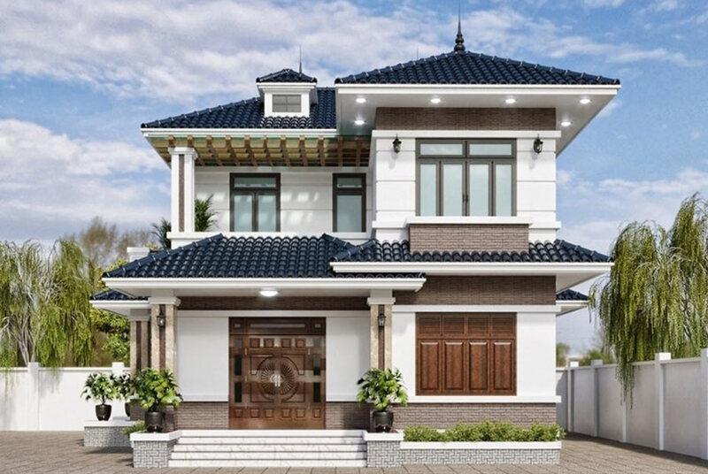 Mẫu nhà mái Nhật 2 tầng thanh lịch, đậm chất Á Đông