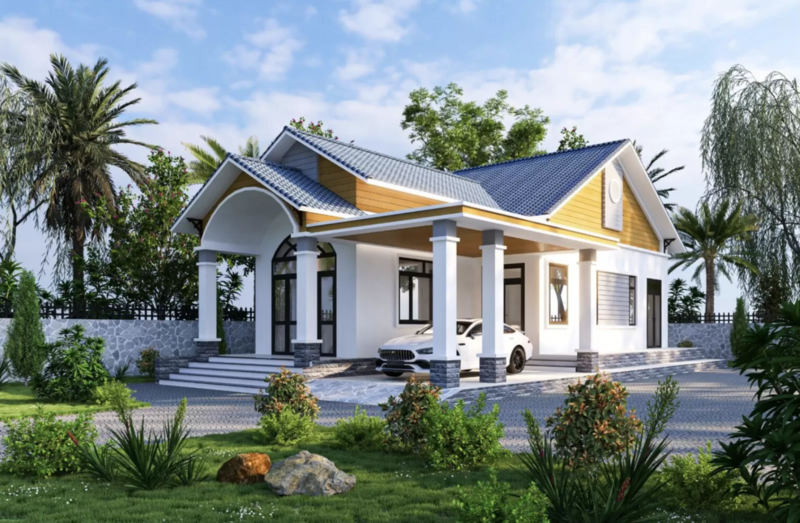 Mẫu nhà mái Thái chữ L thoáng mát, tiện nghi và đầy tính thẩm mỹ 