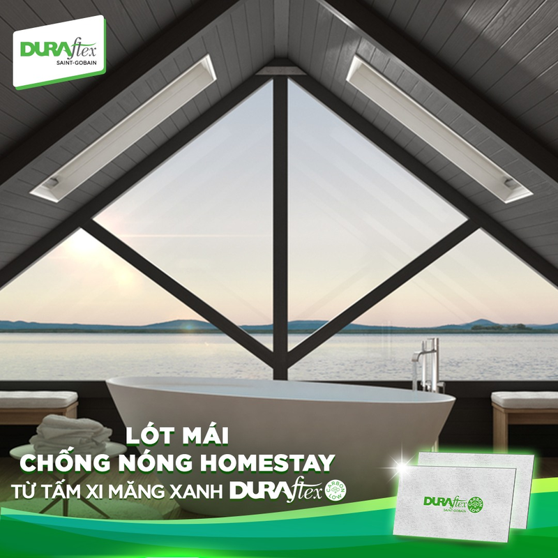 Lót mái chống nóng cho homestay từ tấm cemboard 4mm