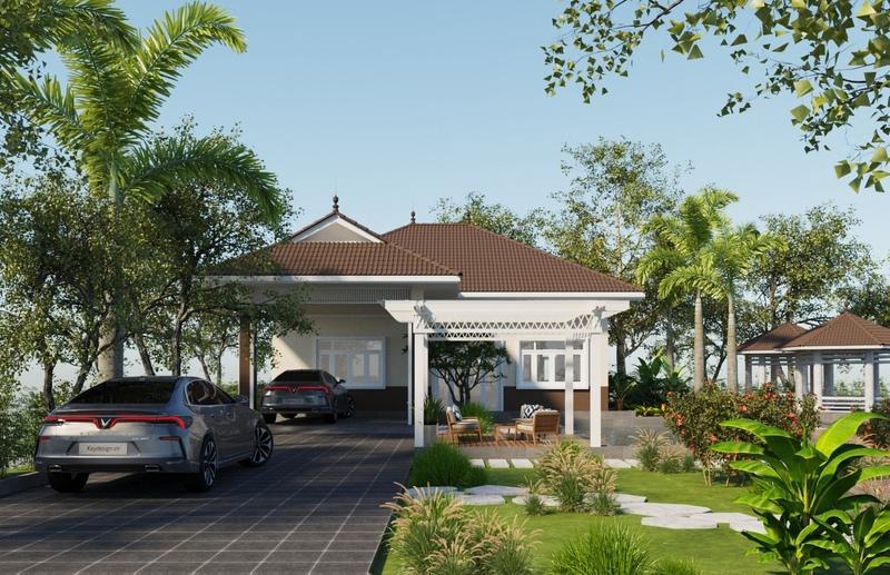 Mẫu nhà cấp 4 giá 500 triệu được xây với diện tích 80m2, có đầy đủ các phòng chức năng