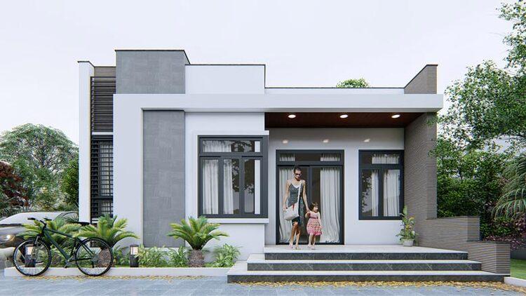 Xây nhà 500 triệu nông thôn mái bằng để tận dụng phần mái làm sân thượng