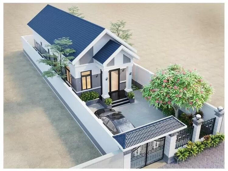 Mẫu nhà ống 1 tầng nông thôn 500 triệu thiết kế đơn giản, dễ thi công, tiết kiệm chi phí