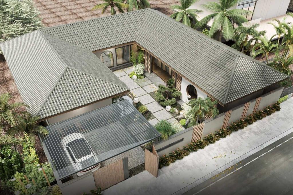 Khi xây nhà chữ U, cần đảm bảo bố cục cân đối và hệ thống ánh sáng hợp lý