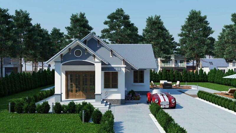 Mẫu nhà cấp 4 mái Thái 8x12m ở nông thôn thoáng mát, bố trí thông minh