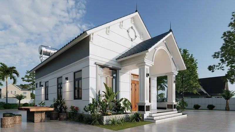 Mẫu nhà cấp 4 mái Thái 8x12m hiện đại, sang trọng và tinh tế
