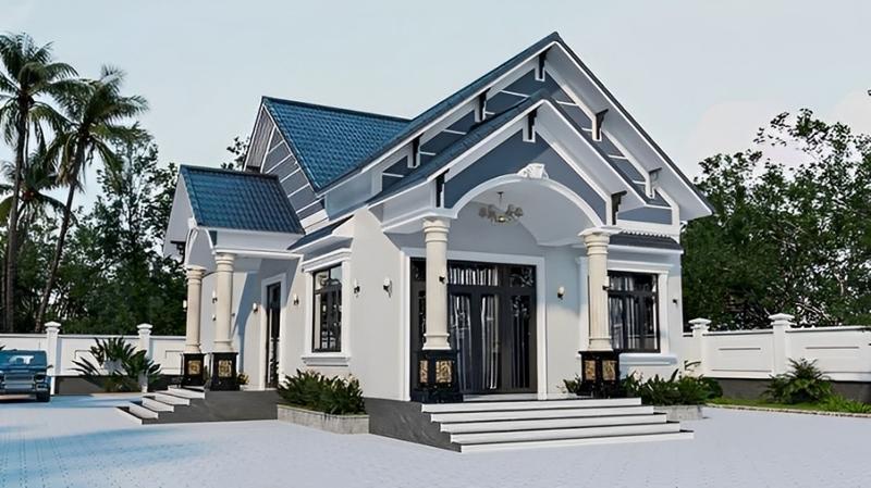 Mẫu nhà cấp 4 mái Thái 8x12m đơn giản, tinh tế trong từng chi tiết