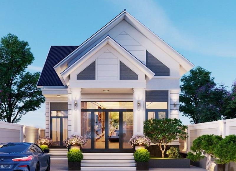 Mẫu nhà cấp 4 mái Thái 8x12m có gara ô tô đẹp tinh tế, chuẩn xu hướng