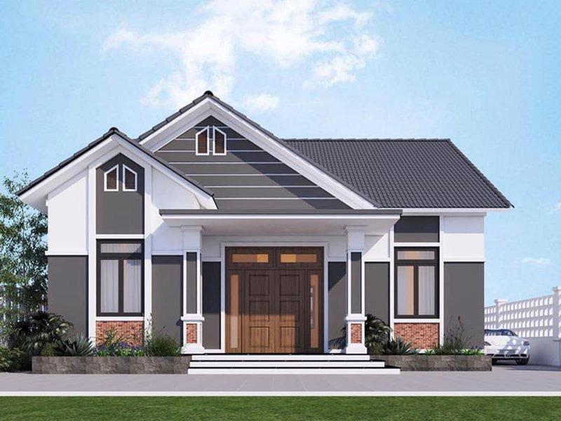 Mẫu nhà cấp 4 mái Thái 8x12m 1 phòng thờ đậm chất Á Đông