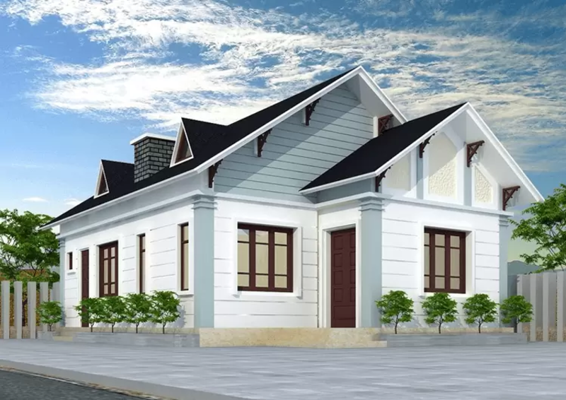 Mẫu nhà cấp 4 mái Thái 8x12m 1 phòng thờ thanh lịch và hiện đại