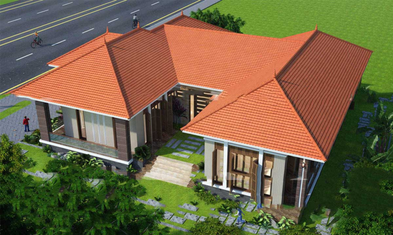 Mẫu nhà cấp 4 mái Thái 8x12m chữ U đẹp, nổi bật, hợp xu hướng 2025
