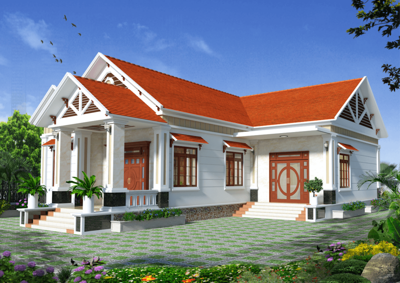 Mẫu nhà cấp 4 mái Thái 8x12m chữ L đầy đủ công năng, tiết kiệm chi phí