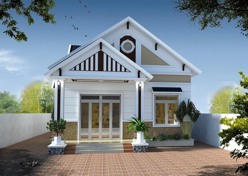 Nhà cấp 4 2 phòng ngủ nông thôn đơn giản mà tiện nghi, dễ thi công