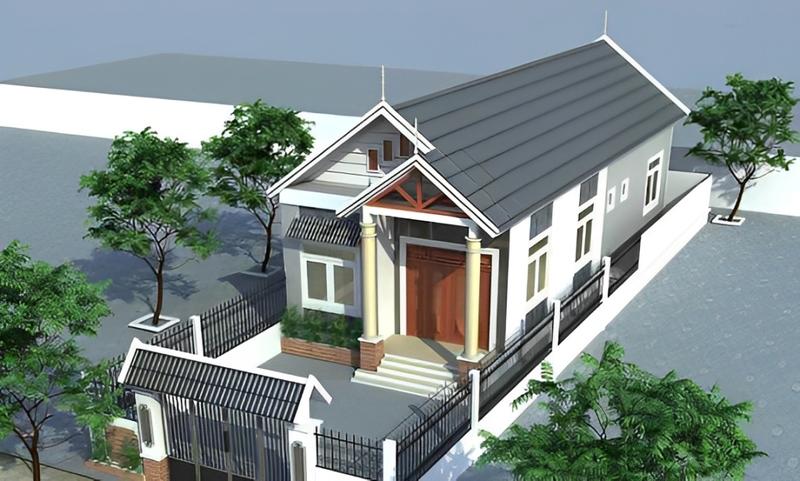 Nhà cấp 4 mái Thái 5x20 có dạng hình ống với thiết kế hiện đại, linh hoạt