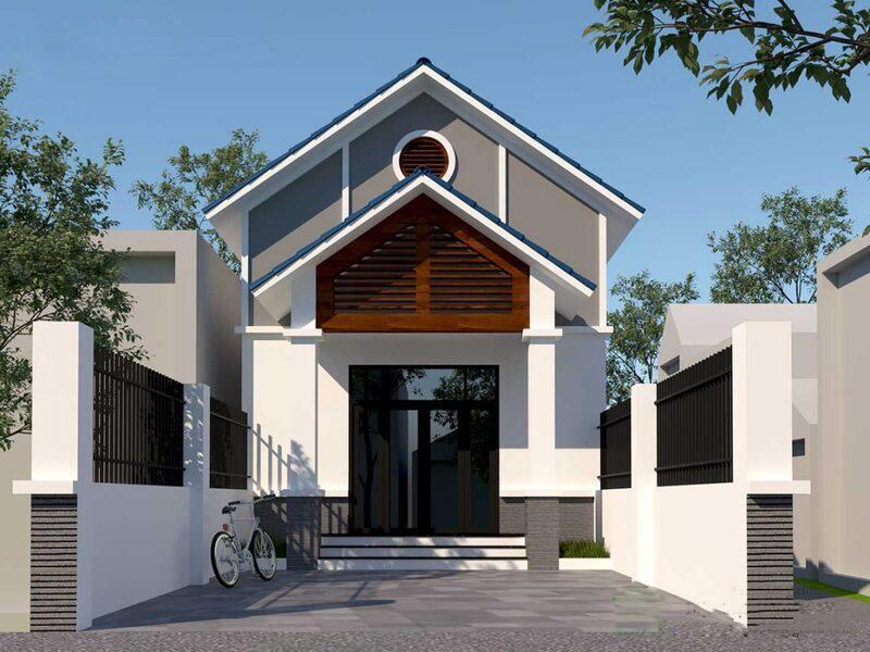 Mẫu nhà cấp 4 có gác lửng 5×20 với thiết kế mái Thái tiện nghi, thiết kế tối ưu diện tích