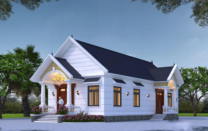Mẫu nhà cấp 4 mái Thái 5×20 hiện đại, thiết kế hài hoà giữa thẩm mỹ và công năng