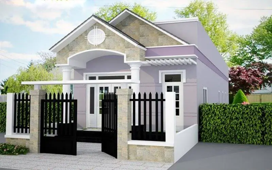 Mẫu nhà cấp 4 300 triệu mái Thái đơn giản nhưng ấn tượng