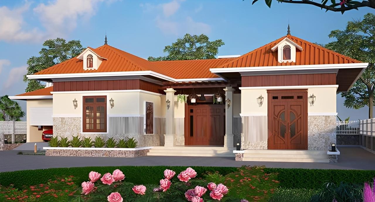 Mẫu nhà chữ U 3 phòng ngủ đẹp, thiết kế mở gần gũi thiên nhiên
