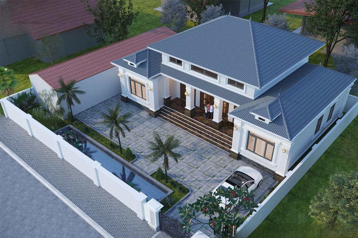 Mẫu nhà chữ U cấp 4 hiện đại, thoáng mát, lý tưởng cho gia đình trẻ