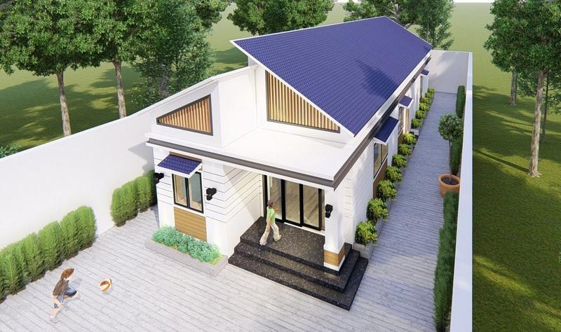 Mẫu nhà cấp 4 mái lệch hiện đại, sang trọng, đẳng cấp