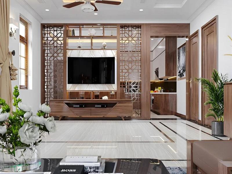 Vách ngăn phòng khách và bếp là thứ không thể thiếu trong thiết kế nhà hiện đại
