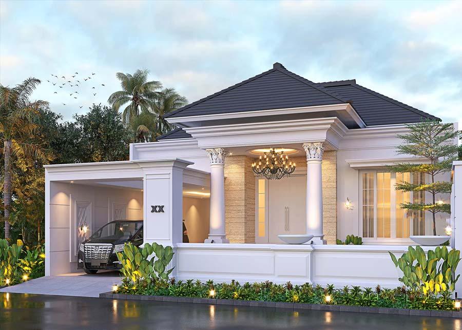 Mẫu thiết kế nhà vườn nhỏ đẹp phong cách tân cổ điển nhã nhặn, trang nhã