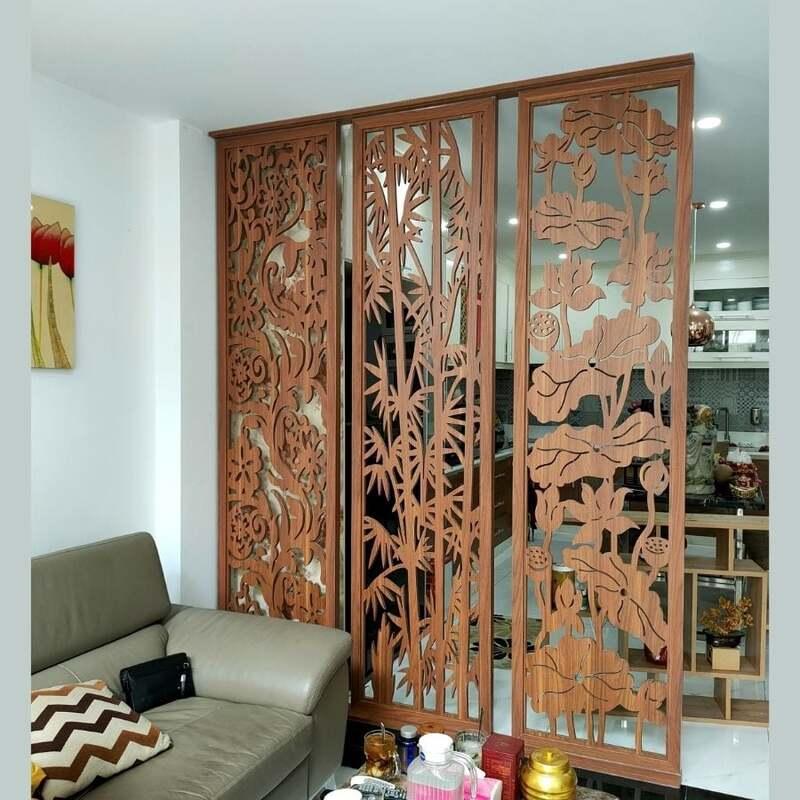 Mẫu vách ngăn trang trí phòng khách tuyệt đẹp, tối ưu không gian