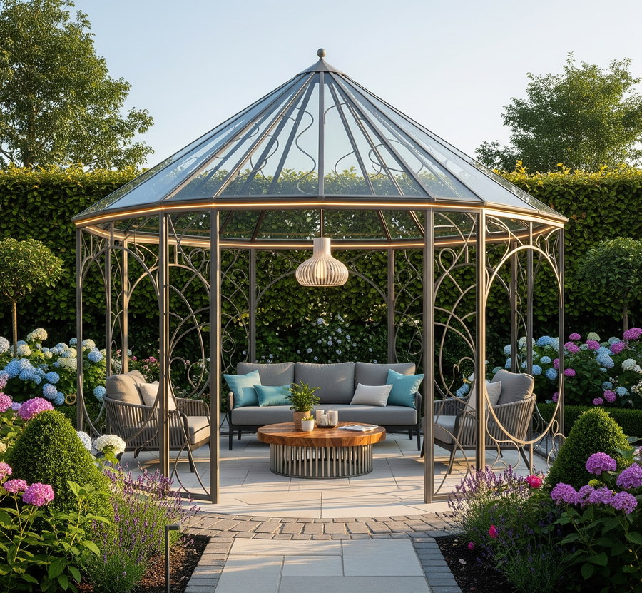 Mẫu nhà chòi sân vườn bằng sắt đẹp, đơn giản, vững chắc