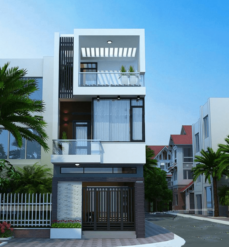 Mẫu nhà ống đẹp 3 tầng 4m đơn giản, tinh tế, chi phí thấp