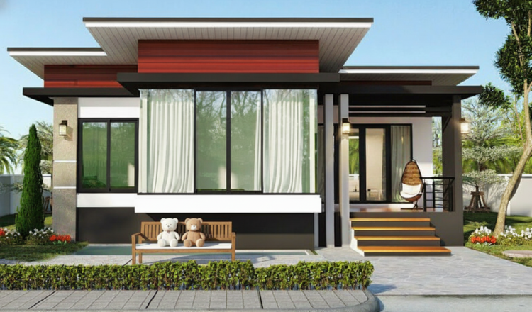 Mẫu nhà cấp 4 3 phòng ngủ 300 triệu mái bằng chữ L đẹp, tiện lợi