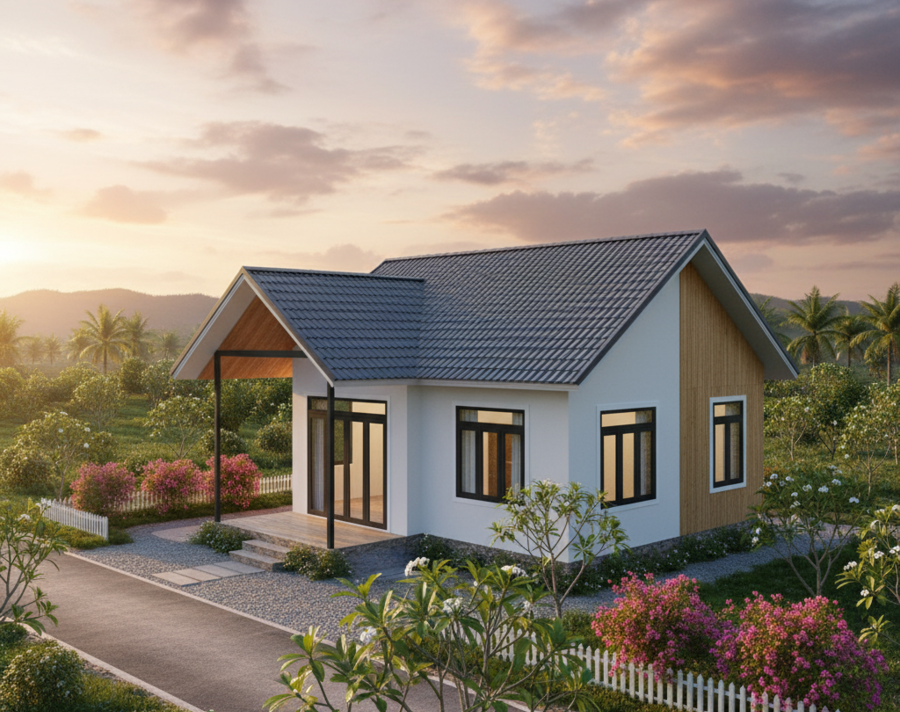 Nhà cấp 4 mái tôn dưới 100 triệu sử dụng tôn giả ngói