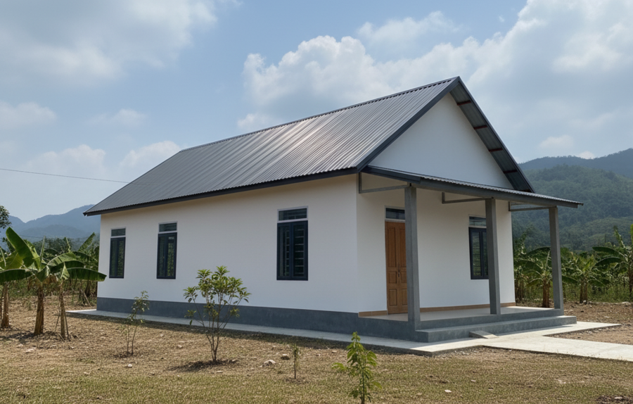 Nhà cấp 4 mái tôn dưới 100 triệu sử dụng tôn mát