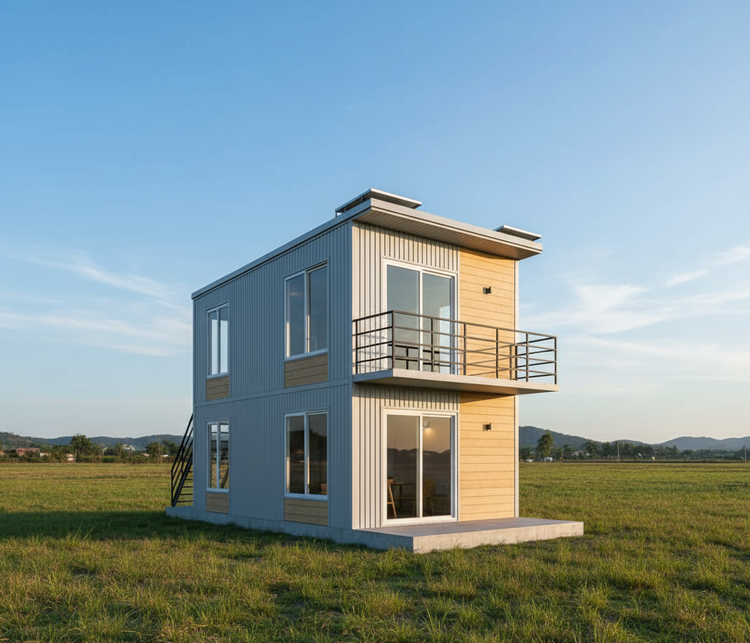 Mẫu nhà lắp ghép giá 200 triệu 2 tầng phong cách hiện đại, đơn giản